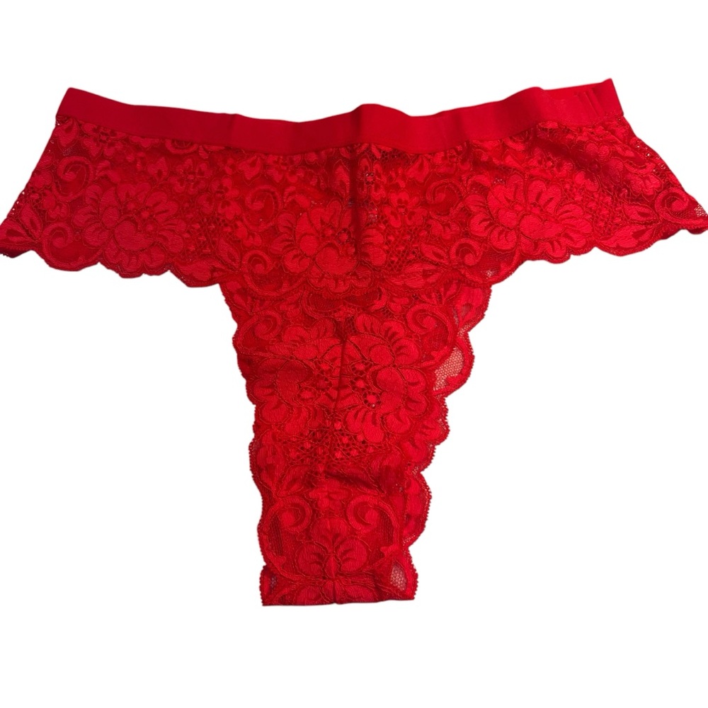 NWT Free People We Are Hah Spin Me Panty siren red Lace Underwear extra large